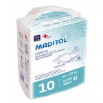 Простыни впитывающие одноразовые, Maditol (Мадитол) р. 60смх60см 10 шт для взрослых супер