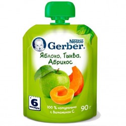 Пюре Gerber яблоко тыква абрикос 90 г