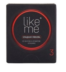 Презервативы Like Me сладкая любовь клубника 3 шт.